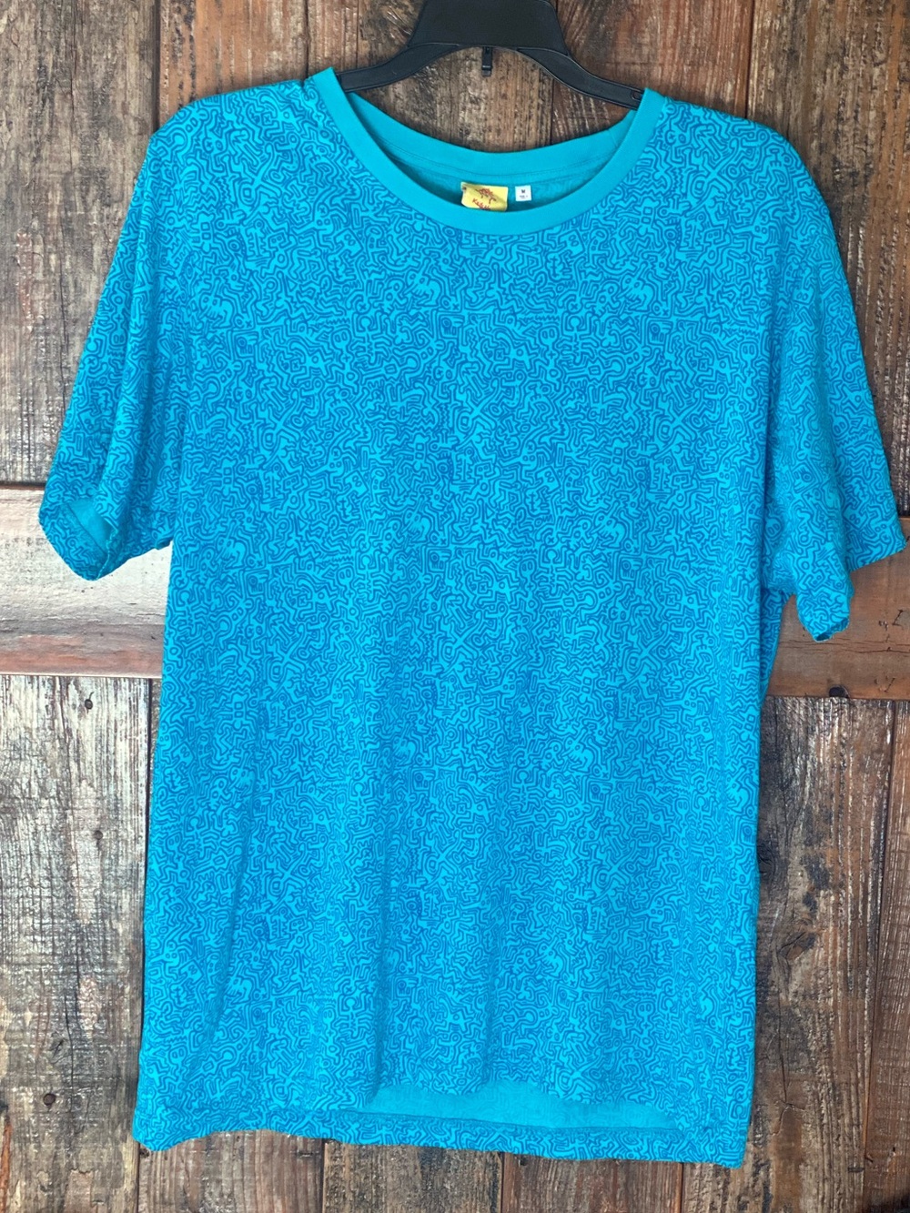Keith Haring Sz M Unisex Blue Pop Art Culture Graffiti Cotton T-Shirt